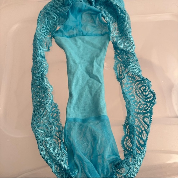 Victoria’s Secret turquoise nylon mesh lace panty - Picture 12 of 14